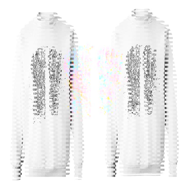 足解剖学 水彩 骨格 足 筋肉 スウェットシャツ