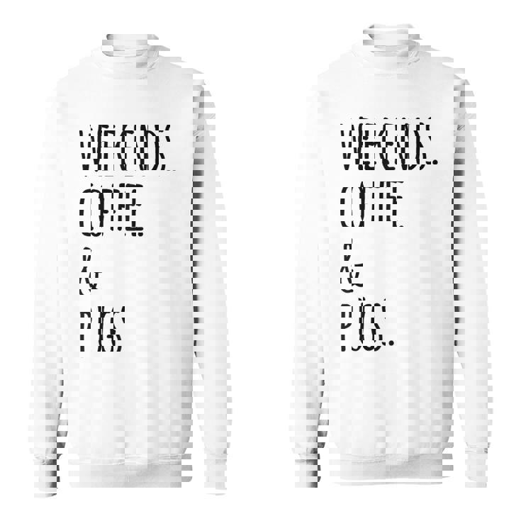 週末コーヒーパグ犬 スウェットシャツ