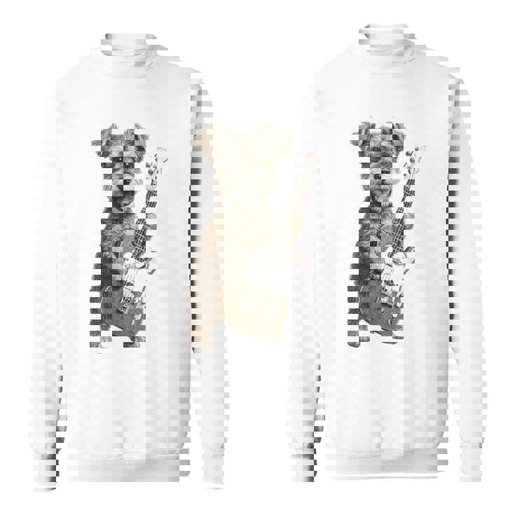 面白いtシャツ シュナウザー 犬 ギター イヌ メンズ 犬好き グッズ かわいい おもしろ 面白い 服 ネタ スウェットシャツ