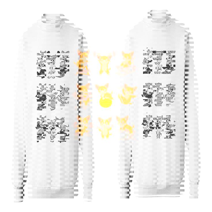 面白いtシャツ 犬 チワワ 筋トレ ジム イヌ グッズ かわいい おもしろtシャツ 面白い 服 ネタ 運動 スウェットシャツ