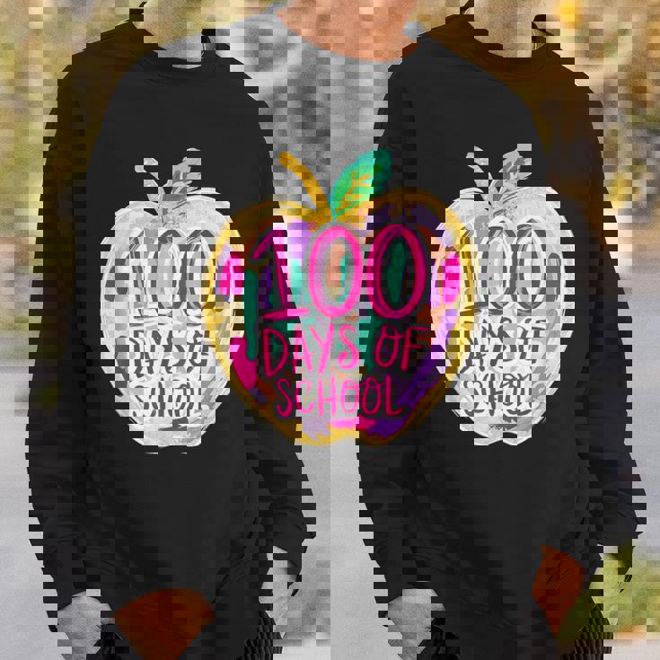 100 Days Of School Apple Teacher Student Kids Groovy Retro Sweatshirt Unisex Gifts for Him 100 Days Of School Apple Teacher Student Kids Groovy Retro Sweatshirt Unisex Gifts for Him
