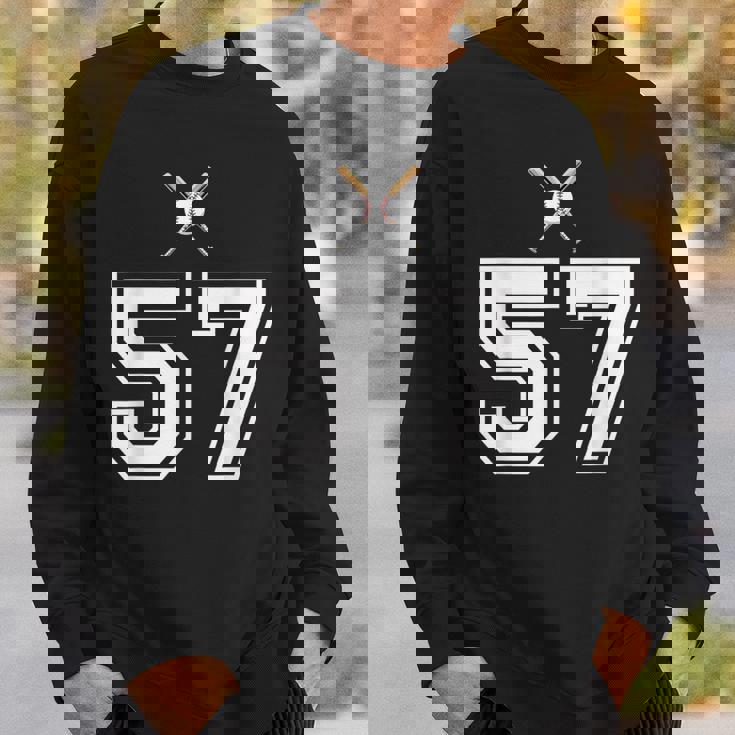 57 番 野球スタイル ヴィンテージホワイト スウェットシャツ 彼への贈り物