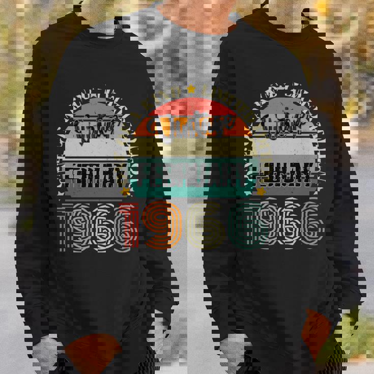 58歳 ヴィンテージ 1966年2月 58歳の誕生日 レトロ 長袖tシャツ スウェットシャツ 彼への贈り物