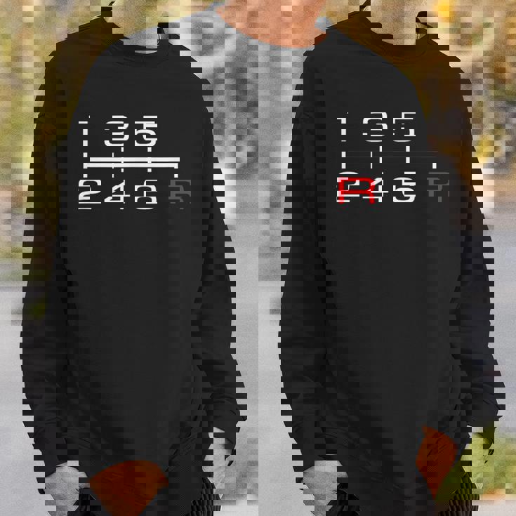 6速マニュアルシフトパターンノブ カーテーマ スウェットシャツ 彼への贈り物