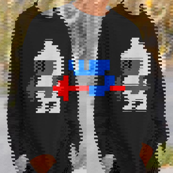 8ビット80年代レトロクラシックビデオゲームキャラクターダグヒーロー スウェットシャツ 彼への贈り物