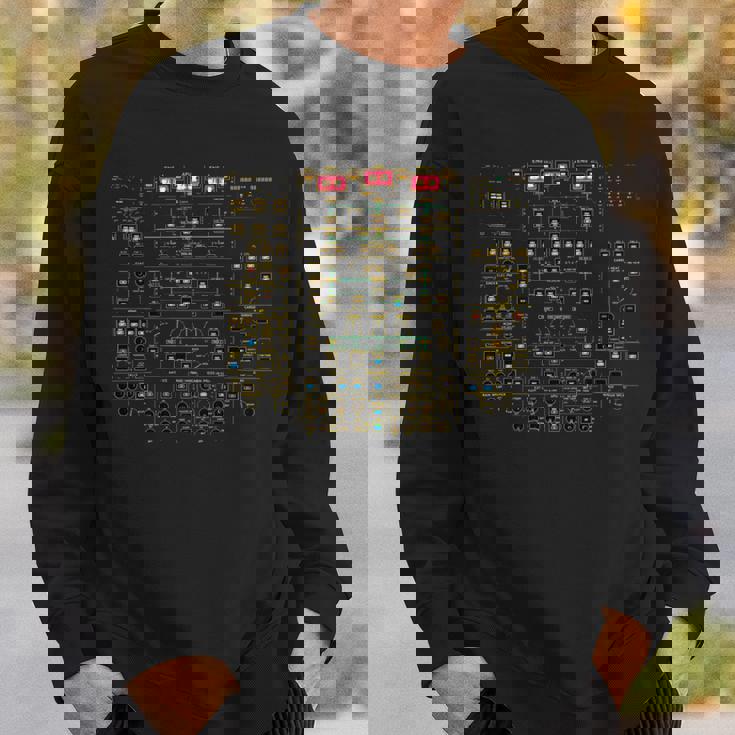 A320 オーバーヘッドパネル ライト付き 航空旅客機パイロット 長袖tシャツ スウェットシャツ 彼への贈り物