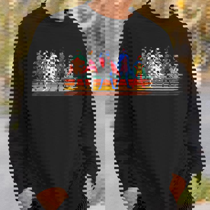 Battle Of The Planets ヴィンテージスタイルブラシストライプ スウェットシャツ 彼への贈り物