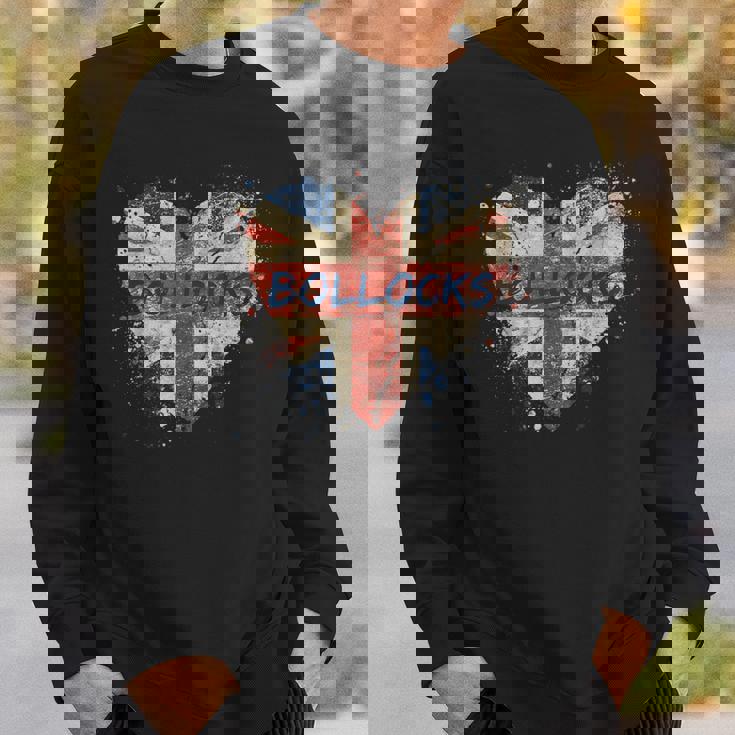 Bollocks ヴィンテージ 英国ユニオンジャック ハートペイント 飛び散り スウェットシャツ 彼への贈り物