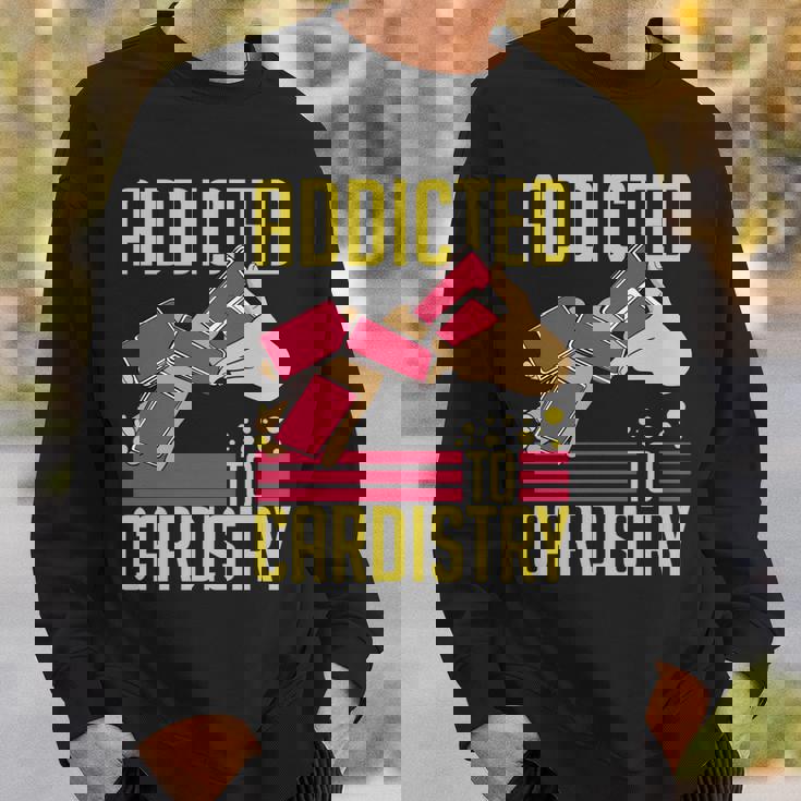 Cardistry マジック トランプ トレーニング トリック ストリートアーティスト 長袖tシャツ スウェットシャツ 彼への贈り物