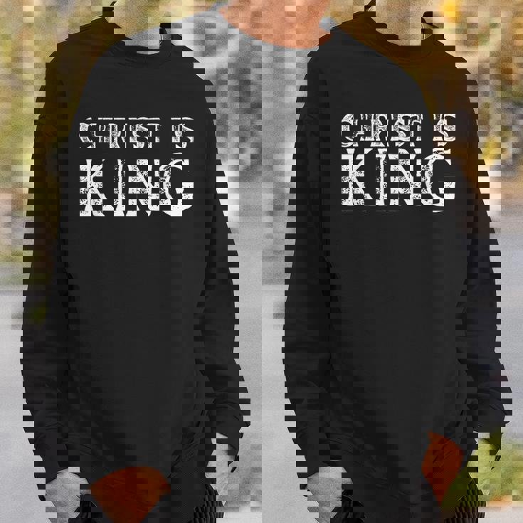 Christ Is King 忠実なキリスト教信者・崇拝者 スウェットシャツ 彼への贈り物