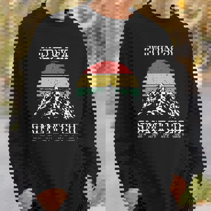 I Climbed Cotopaxiummit Club ハイキング エクアドルハイキング 長袖tシャツ スウェットシャツ 彼への贈り物