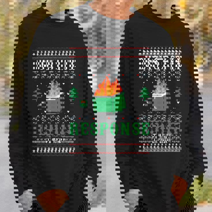 Dumpster Fire Response Team Leader Christmas Ugly Sweater Sweatshirt Gifts for Him