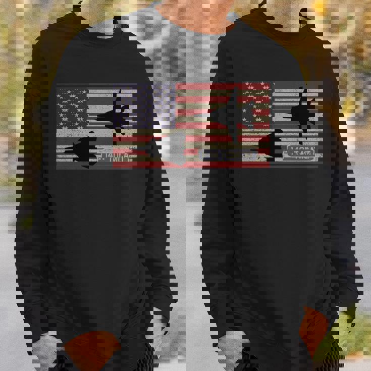 F-14 トムキャット ジェット戦闘機 アメリカの国旗 長袖tシャツ スウェットシャツ 彼への贈り物