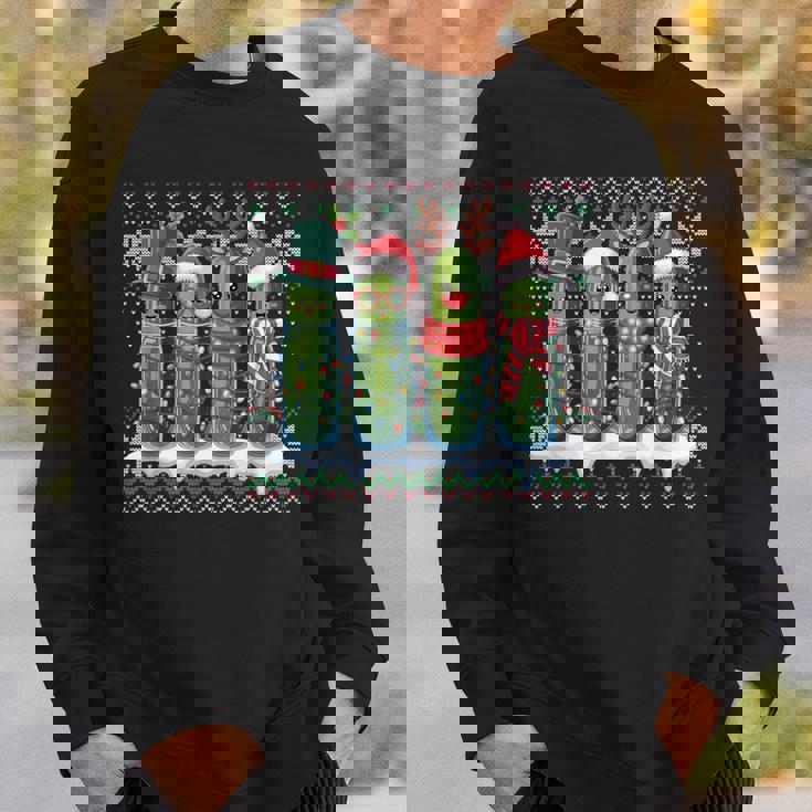 Pickles Christmas Lights Santa Hat Xmas Ugly Sweater Sweatshirt Gifts for Him