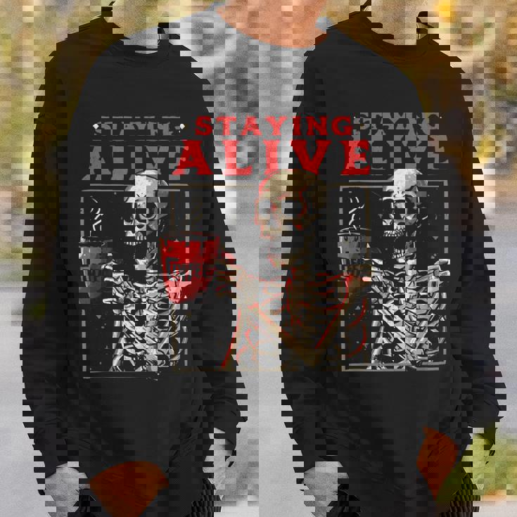 kulltaying Alive スケルトン ドリンクコーヒー スウェットシャツ 彼への贈り物