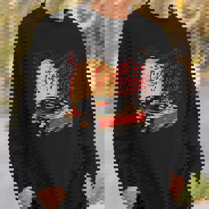 Groove On レトロビニールジャム、レトロビニールレコード スウェットシャツ 彼への贈り物