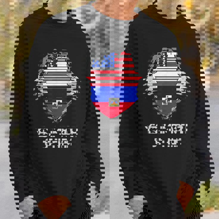 Half American Half Haitian Usa Haiti Flag メンズ レディース スウェットシャツ 彼への贈り物