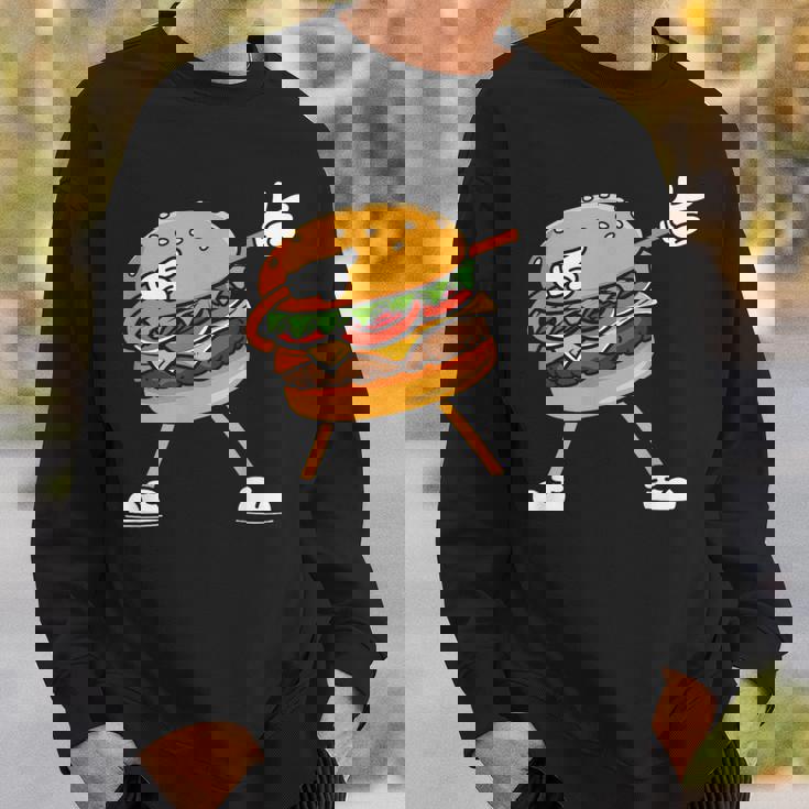 Hamburger チーズバーガー Burger Fast Food Cheeseburger Dabbing スウェットシャツ 彼への贈り物