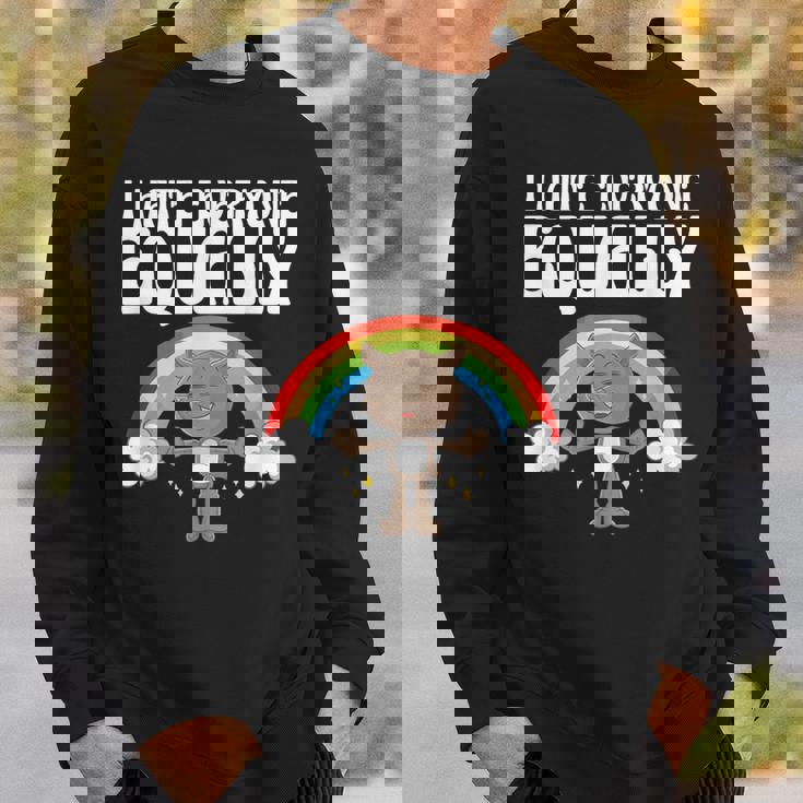 I Hate Everyone Equally 反社会的猫 内向的 スウェットシャツ 彼への贈り物