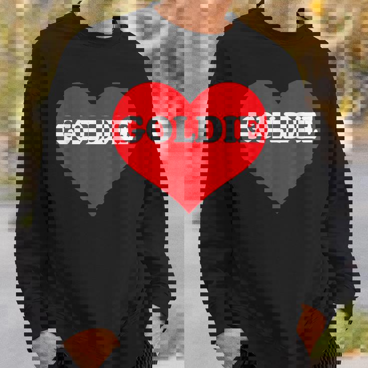 I Heart Goldie I Love Goldie カスタマイズ可 スウェットシャツ 彼への贈り物