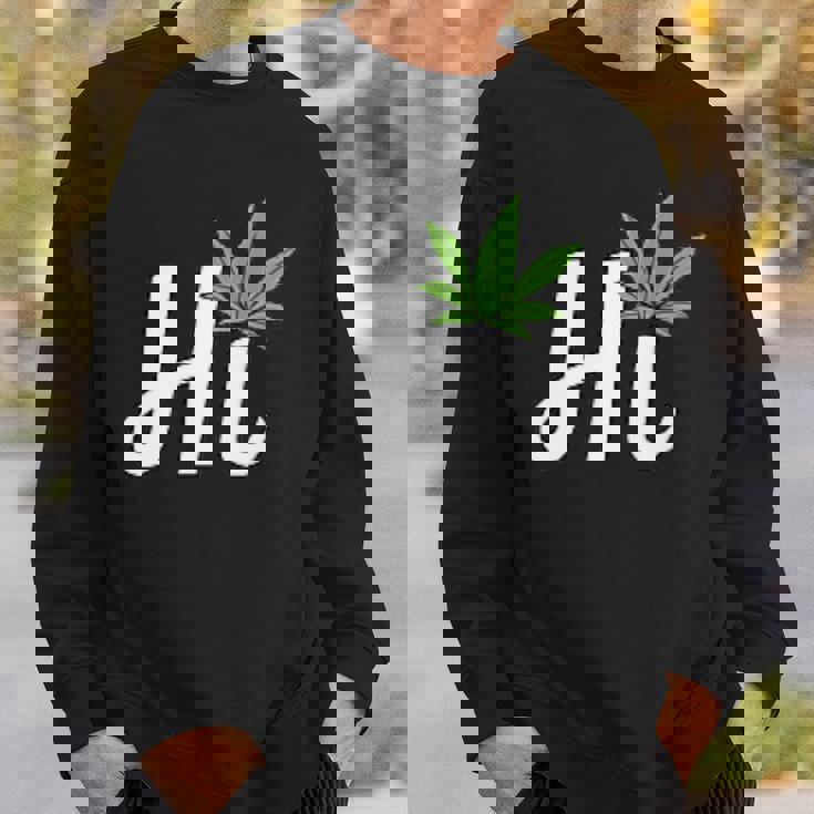 Hi Hello マリファナの葉 ハッピーファニー大麻 ウィード パイナップル スウェットシャツ 彼への贈り物