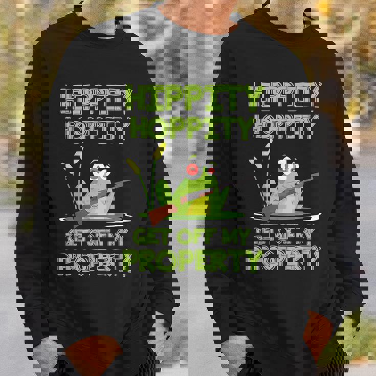 Hippity Hoppity Get Off My Property 面白いカエルミームギフト スウェットシャツ 彼への贈り物
