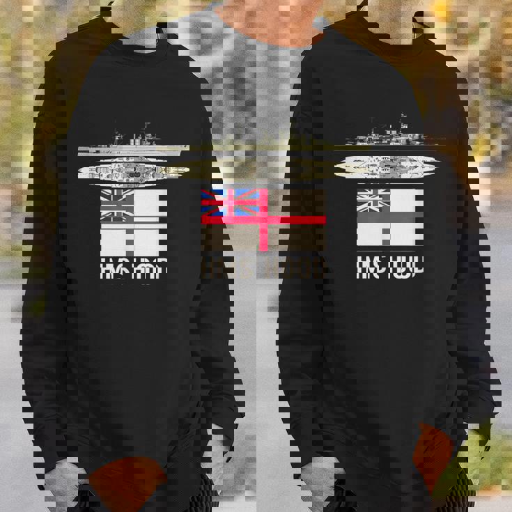 Hms Hood イギリス戦艦図 海軍旗 スウェットシャツ 彼への贈り物