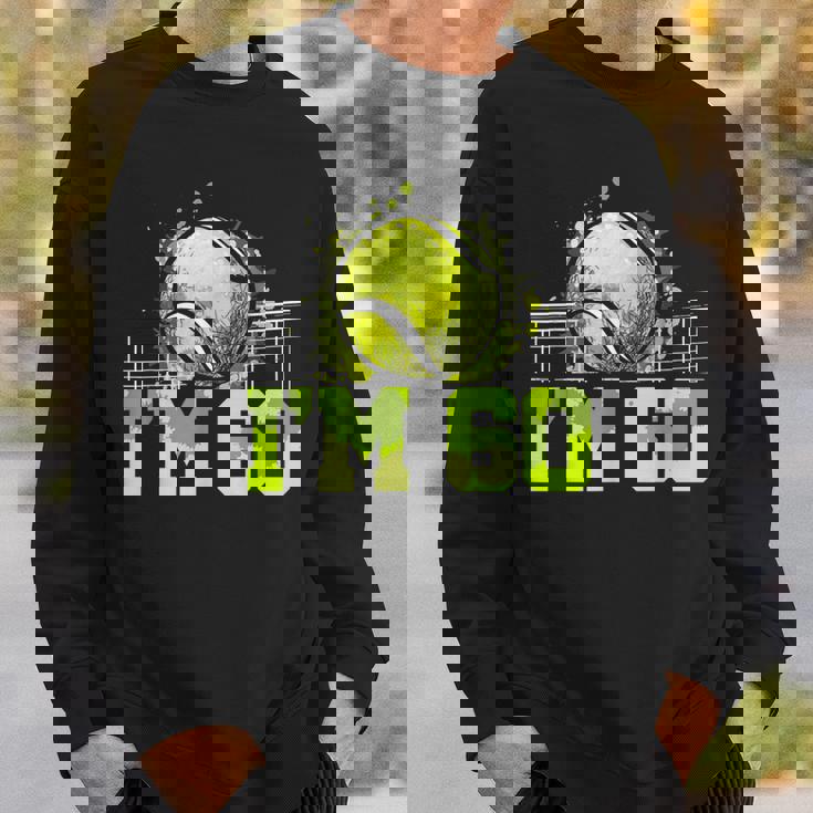 I'm 60 ラケット スポーツ テニス 選手 大人 還暦 スウェットシャツ 彼への贈り物