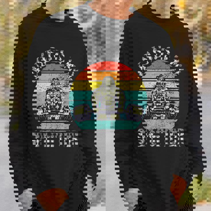 Jesus Is Mypotter レトロ ウェイトリフティング ジム フィットネス ワークアウト スウェットシャツ 彼への贈り物