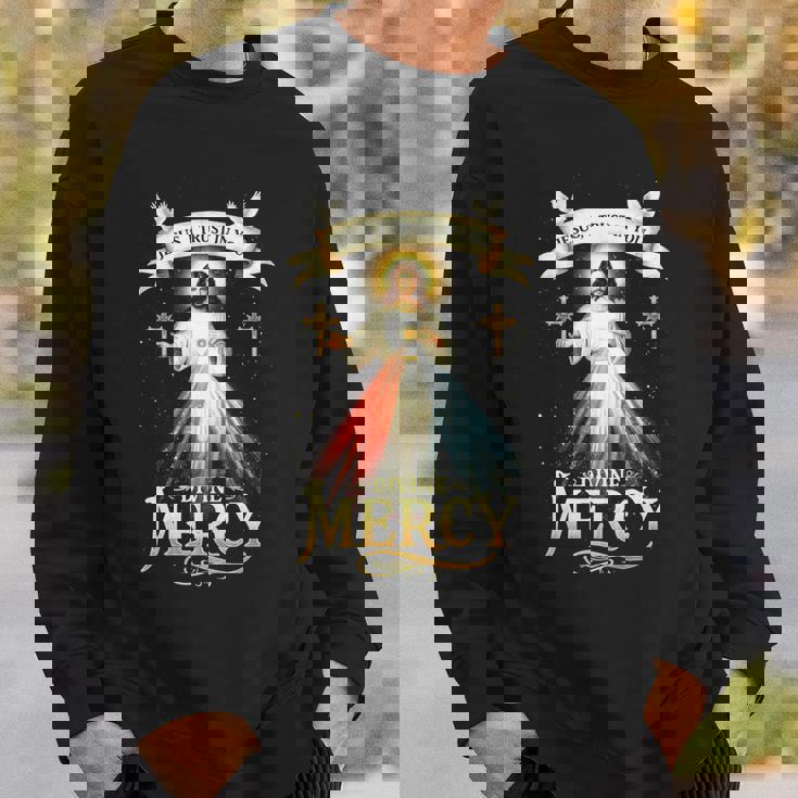 Jesus I Trust In You 神の慈悲 カトリック クリスチャン イエス 長袖tシャツ スウェットシャツ 彼への贈り物