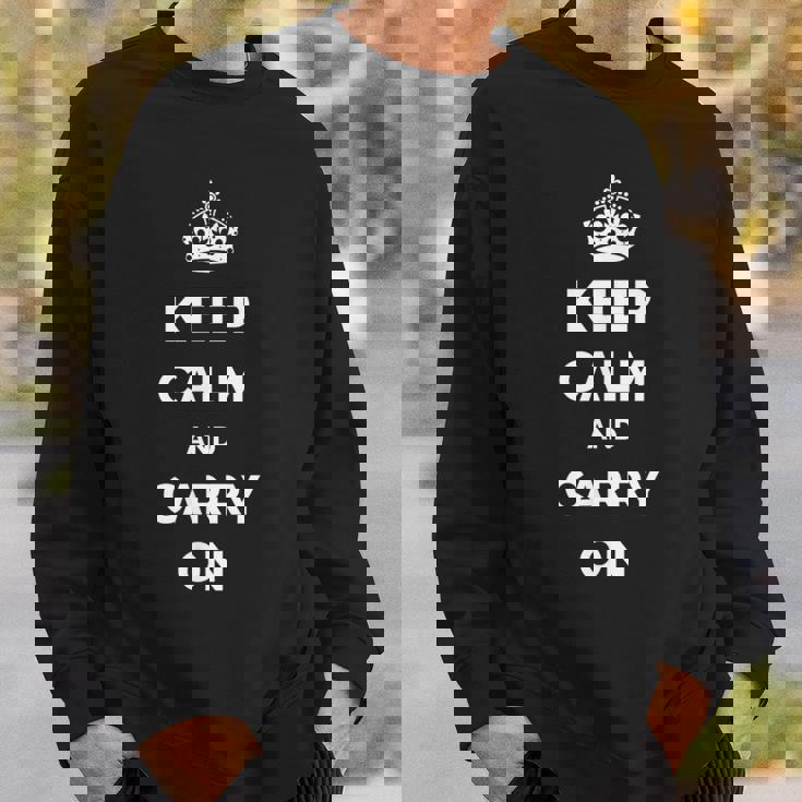 Keep Calm And Carry On モチベーションを高める引用句 スウェットシャツ 彼への贈り物