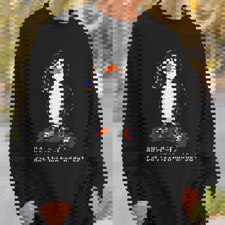 Linux Tux Penguinudo Rm Rf Pc Nerd Computer Freak Hacker スウェットシャツ 彼への贈り物