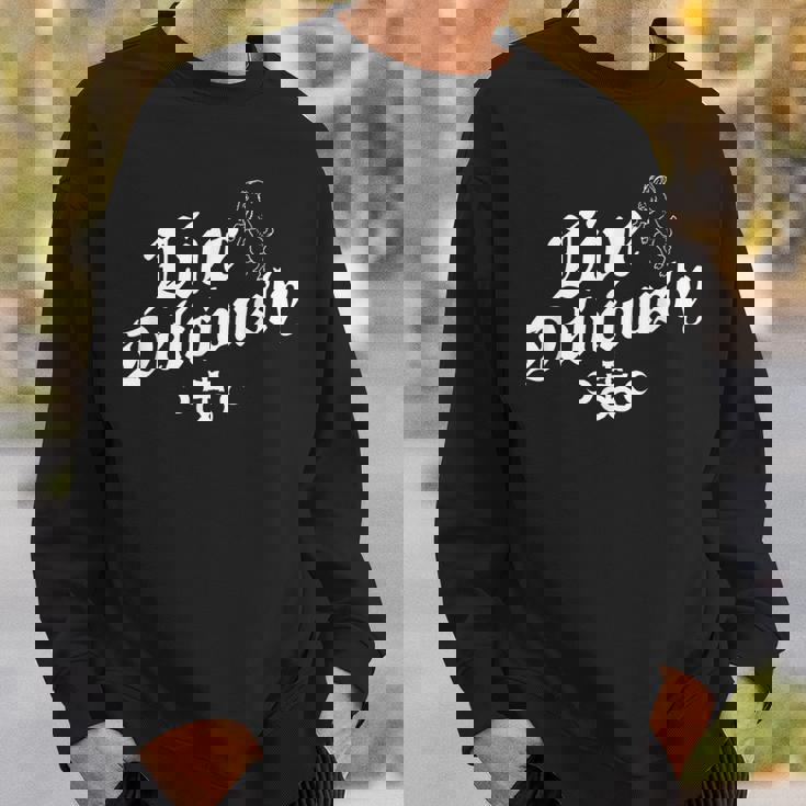 Live Deliciously ヴィンテージ アンティーク調 魔術 オカルト スウェットシャツ 彼への贈り物