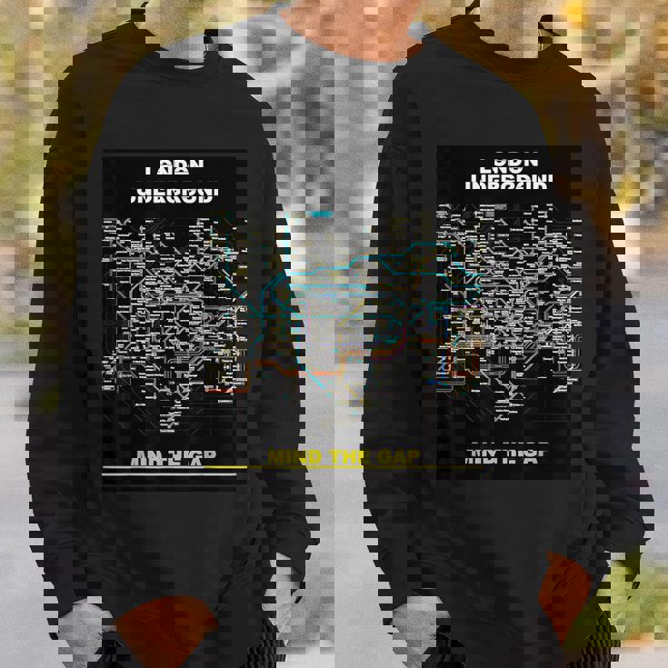 London Underground Mind The Gap Map England Uk 電車管 スウェットシャツ 彼への贈り物