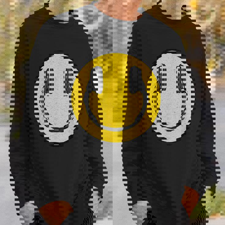 Love The 90年代レトロビンテージヘッドホン スマイルグランジミュージックdj スウェットシャツ 彼への贈り物