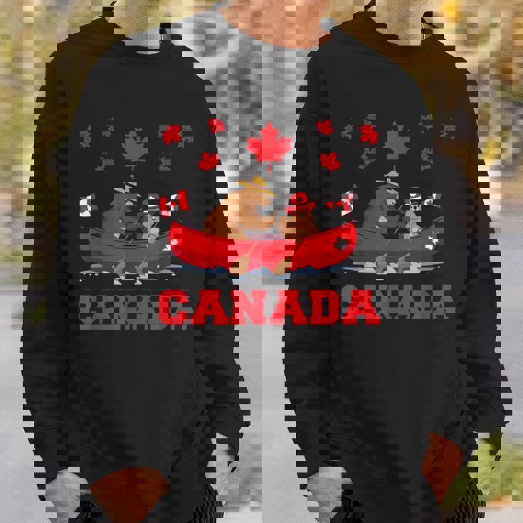 I Love Canada Cool Canada Bear & Chipmunk Cartoon Graphic スウェットシャツ 彼への贈り物