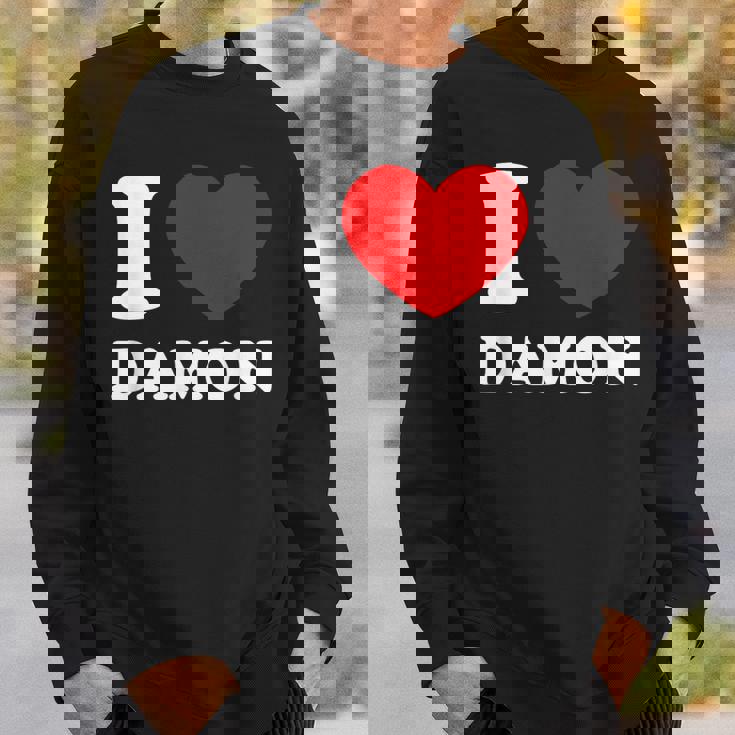 I Love Damon I Heart Damon 面白い名前 Damon スウェットシャツ 彼への贈り物