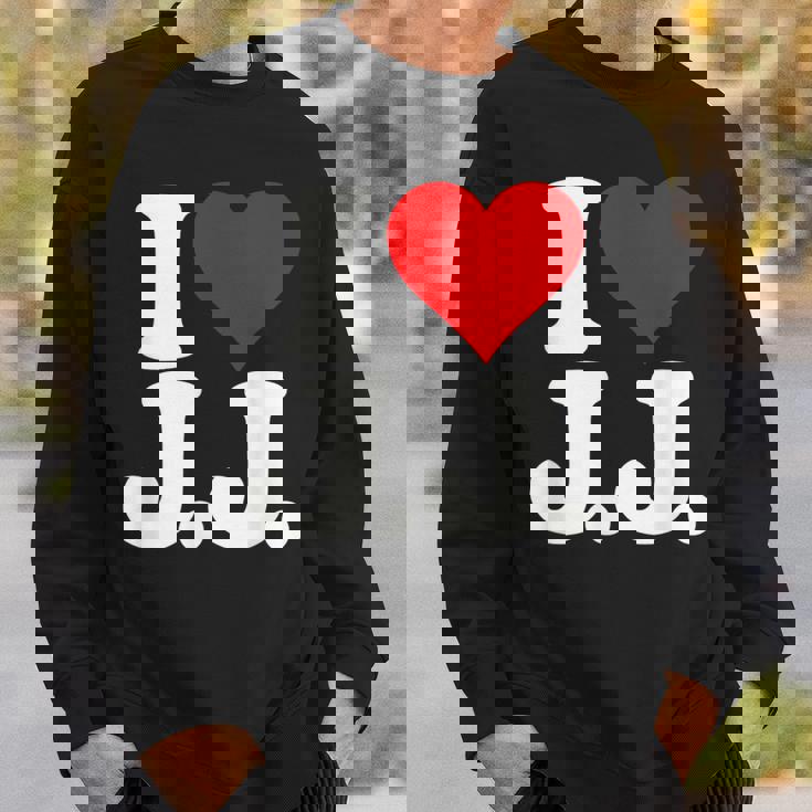 I Love Heart JJ Jj J J イニシャル スウェットシャツ 彼への贈り物