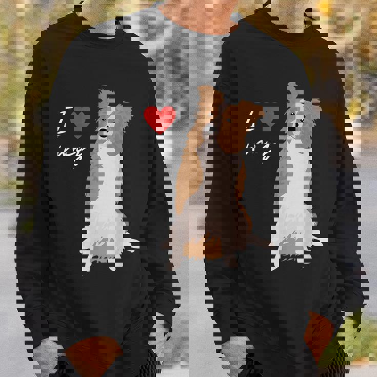 I Love My & Red Merle ボーダーコリー ドッグラバー。 スウェットシャツ 彼への贈り物