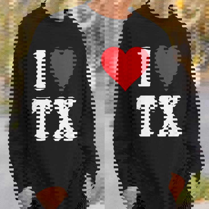 I Love Tx Initials I Heart TX First Last NameX スウェットシャツ 彼への贈り物