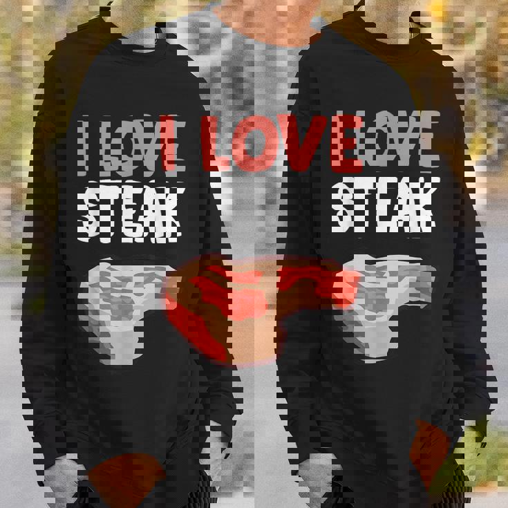 I Loveteak おもしろステーキ バーベキューグリルステーキ スウェットシャツ 彼への贈り物
