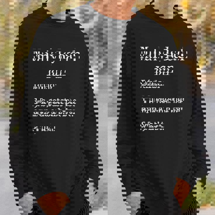 Manly Beachのお土産面白い偽の定義のデザイン スウェットシャツ 彼への贈り物