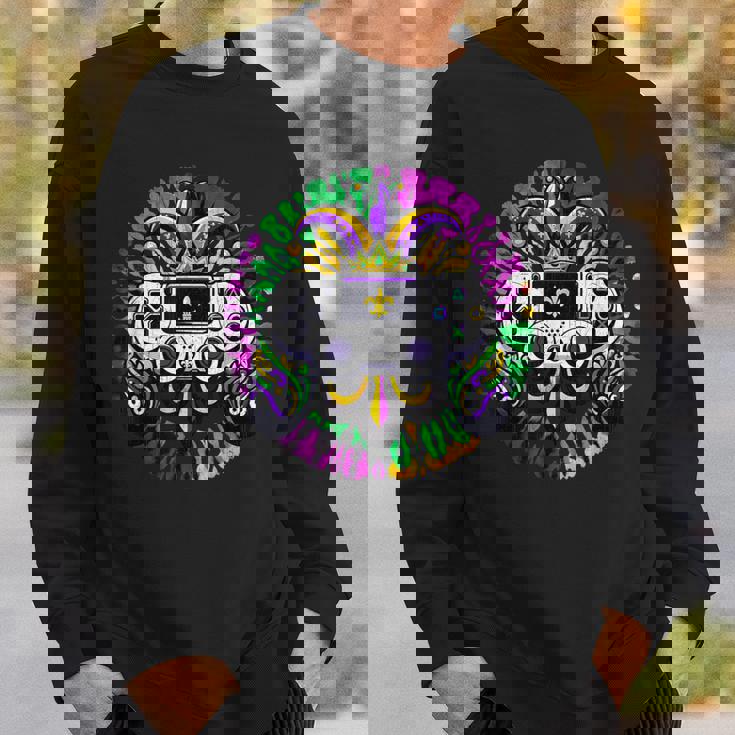 Mardi Gras おもしろ絞り染め ゲーマー 男の子服 メンズゲーム スウェットシャツ 彼への贈り物