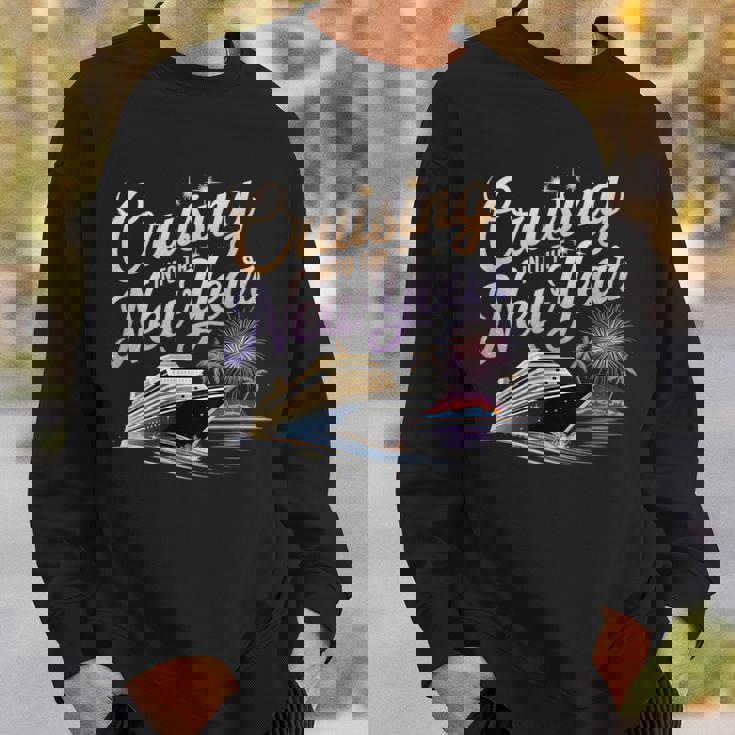 New Year 2026 Cruise Party Celebrations -Adults Black Small Short Sleeve Crew Collar Straight Fit Polyester 100 Unique New Year's Eve Cruise Sweatshirt Gifts for Him