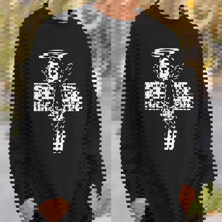 Nog-T-0012-天使-黒 スウェットシャツ 彼への贈り物