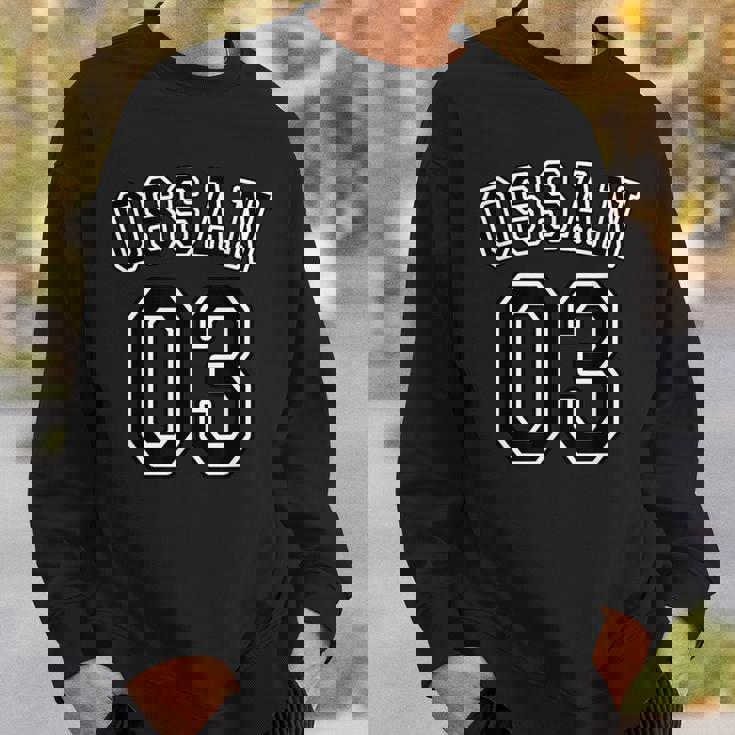 Ossan 03 オッサン（チームユニフォーム風）【変なデザイン屋さん】文字 面白い スウェットシャツ 彼への贈り物