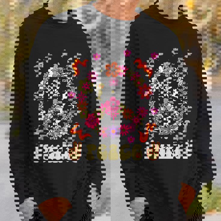 Peace 60年代風 フラワーデザイン スウェットシャツ 彼への贈り物