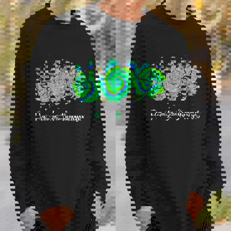 Peace Lovehenaniganst Patrick's Day Green Tie Dye スウェットシャツ 彼への贈り物