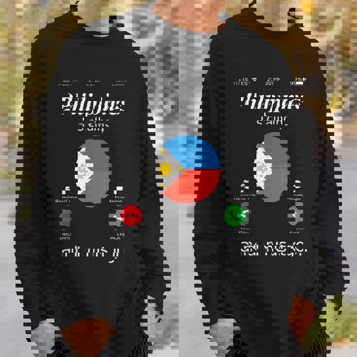 Philippines Is Calling And I Must Go フィリピン国旗シャツ スウェットシャツ 彼への贈り物