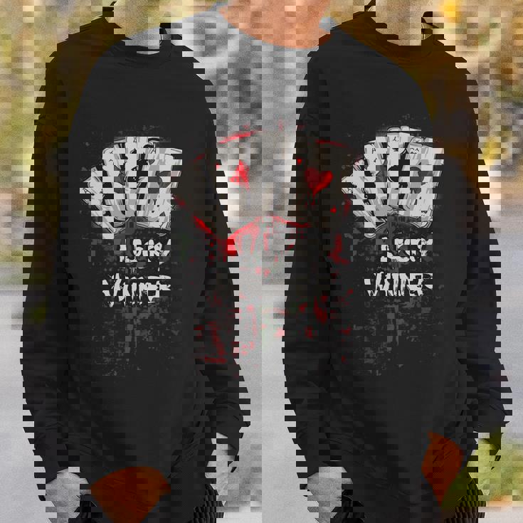 Poker Players ギフト 4エース トランプ Lucky Winner 長袖tシャツ スウェットシャツ 彼への贈り物